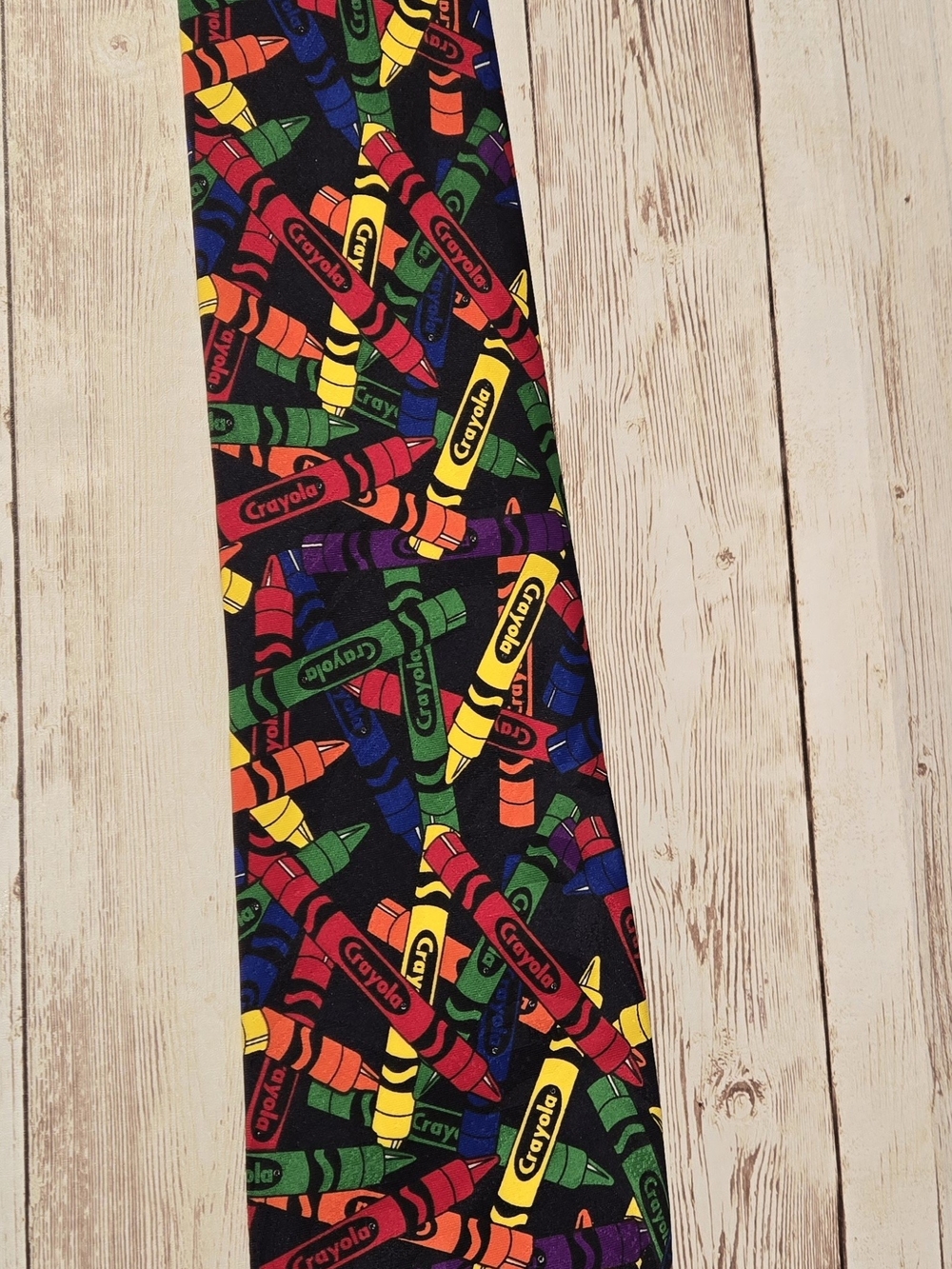 1999 Crayola Crayon Novelty Tie Teacher Art School Colorful Licensed Vintage